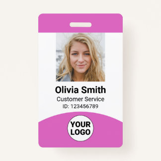 Custom Employee Photo Name Role ID Logo Barcode Badge
