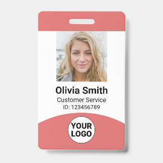Custom Employee Photo Name Role ID Logo Barcode Badge