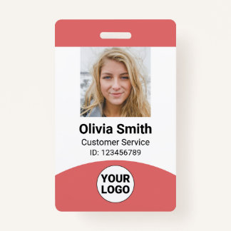 Custom Employee Photo Name Role ID Logo Barcode Badge
