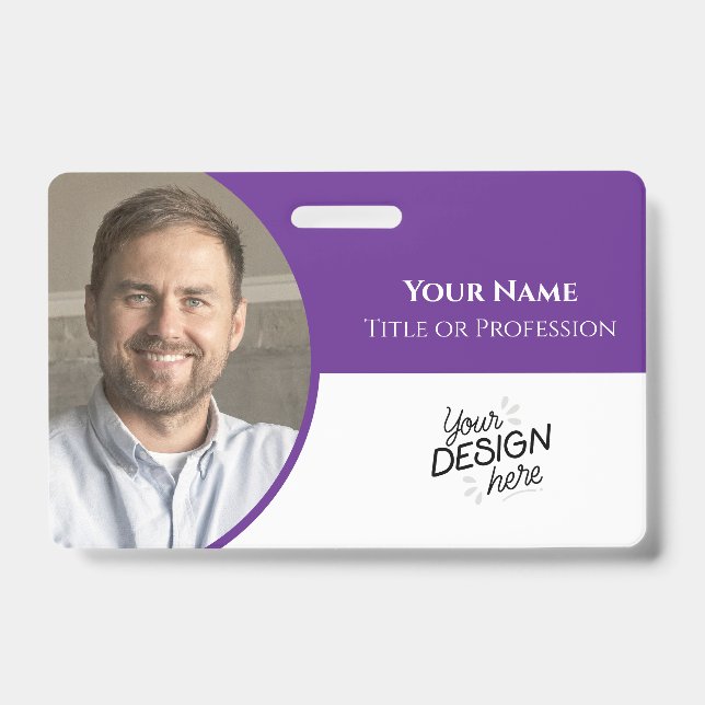 Custom Employee, Photo, Name, Title, Logo, Barcode Badge (Front)