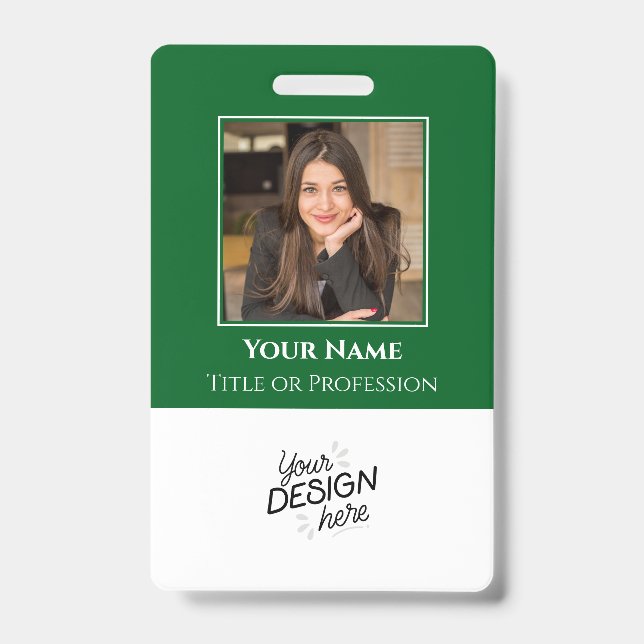 Custom Employee, Photo, Name, Title, Logo, Barcode Badge (Front)