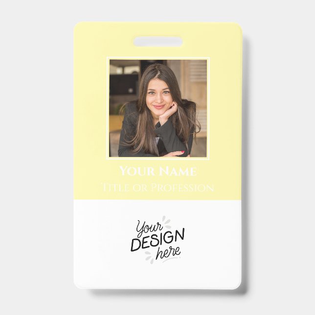 Custom Employee, Photo, Name, Title, Logo, Barcode Badge (Front)