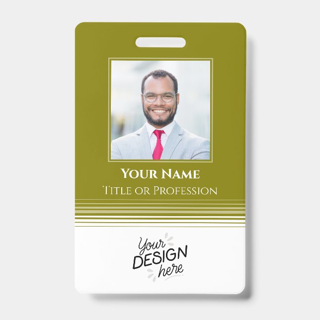 Custom Employee, Photo, Name, Title, Logo, Barcode Badge (Front)