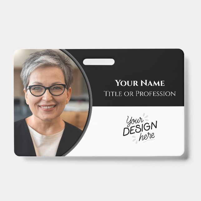 Custom Employee, Photo, Name, Title, Logo, Barcode Badge (Front)