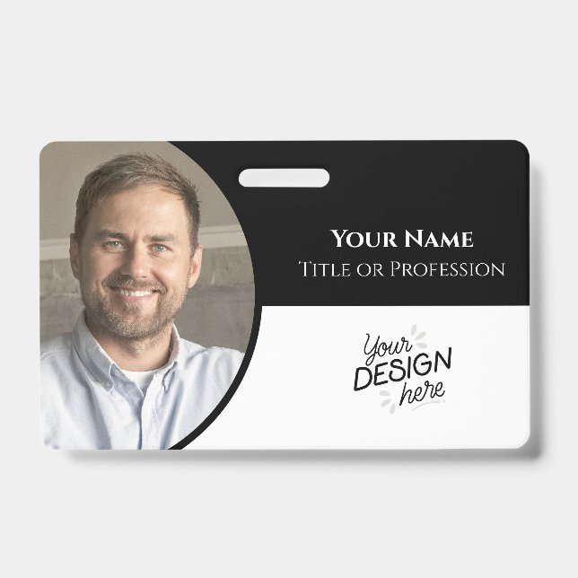 Custom Employee, Photo, Name, Title, Logo, Barcode Badge (Front)
