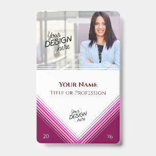 Custom Employee, Photo, Name, Title, Logo, Barcode Badge