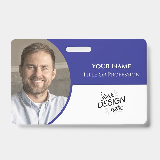 Custom Employee, Photo, Name, Title, Logo, Barcode Badge (Front)