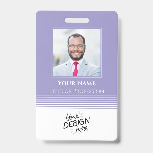 Custom Employee, Photo, Name, Title, Logo, Barcode Badge (Front)