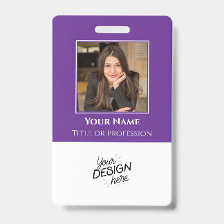 Custom Employee, Photo, Name, Title, Logo, Barcode Badge