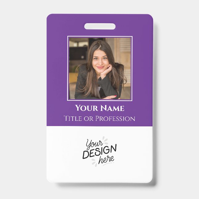 Custom Employee, Photo, Name, Title, Logo, Barcode Badge (Front)