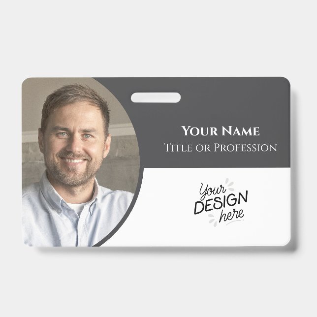 Custom Employee, Photo, Name, Title, Logo, Barcode Badge (Front)