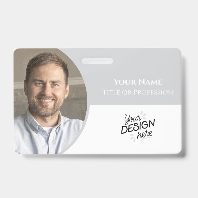 Custom Employee, Photo, Name, Title, Logo, Barcode Badge (Front)