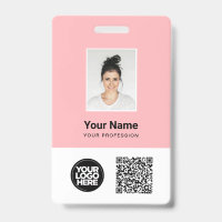 Custom Employee Photo, Qr and Bar Code, Logo, Name