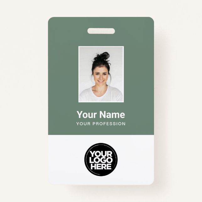 Custom Employee Photo, Qr Code, Logo, Name Badge (Front)