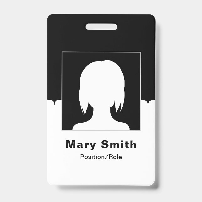 Custom Employee Photo, QR Code, Logo, Name Badge (Front)