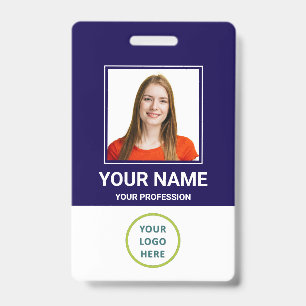 Custom Employee Photo, Qr Code, Logo, Name Badge