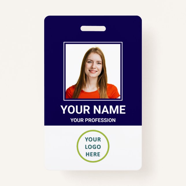 Custom Employee Photo, Qr Code, Logo, Name Badge (Front)