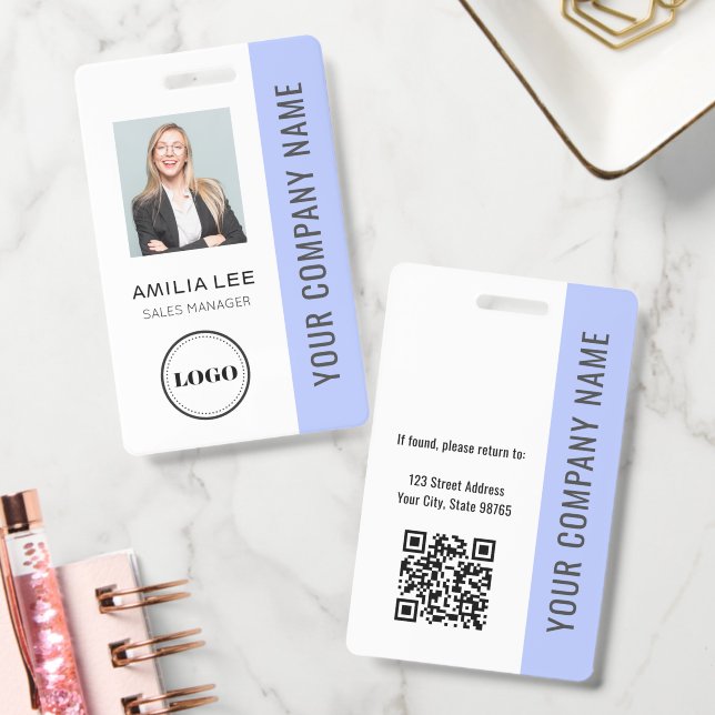 Custom Employee Photo, Qr Code, Logo, Name Badge (Office)