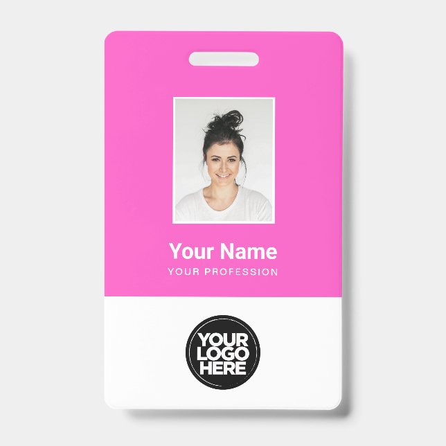 Custom Employee Photo, Qr Code, Logo, Name Badge (Front)