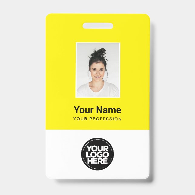Custom Employee Photo, Qr Code, Logo, Name Badge (Front)