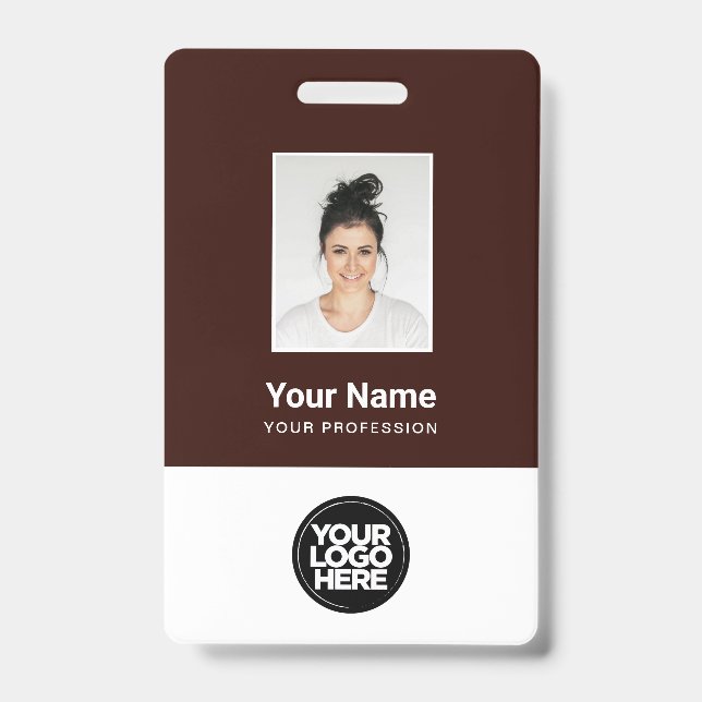 Custom Employee Photo, Qr Code, Logo, Name Badge (Front)