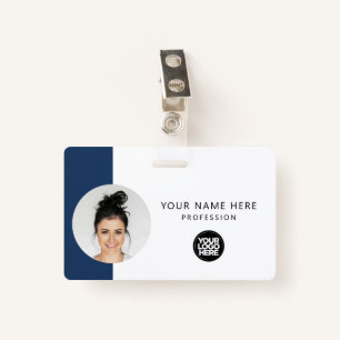 Custom Employee Photo, QR Code, Logo, Name Badge