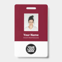Custom Employee Photo, Qr Code, Logo, Name