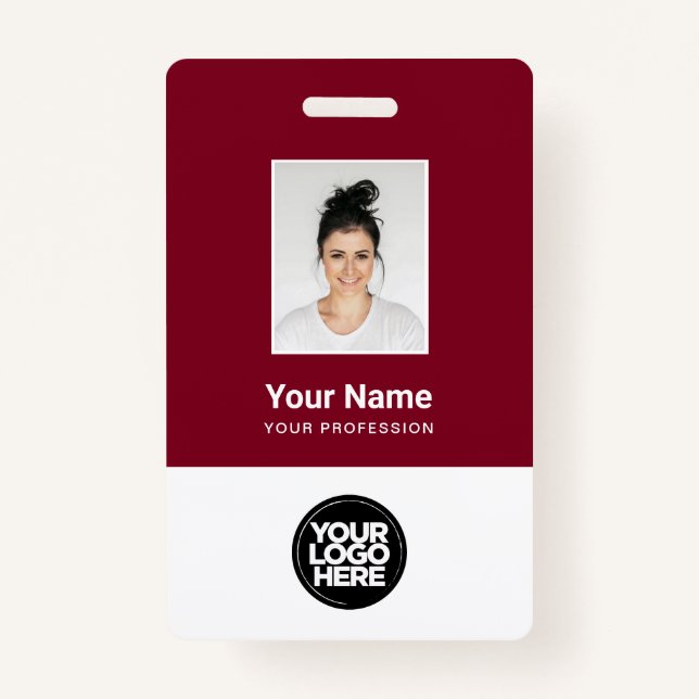 Custom Employee Photo, Qr Code, Logo, Name Badge (Front)