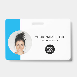 Custom Employee Photo, QR Code, Logo, Name Badge