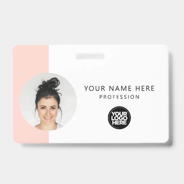 Custom Employee Photo, QR Code, Logo, Name Badge (Front)