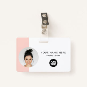 Custom Employee Photo, QR Code, Logo, Name Badge