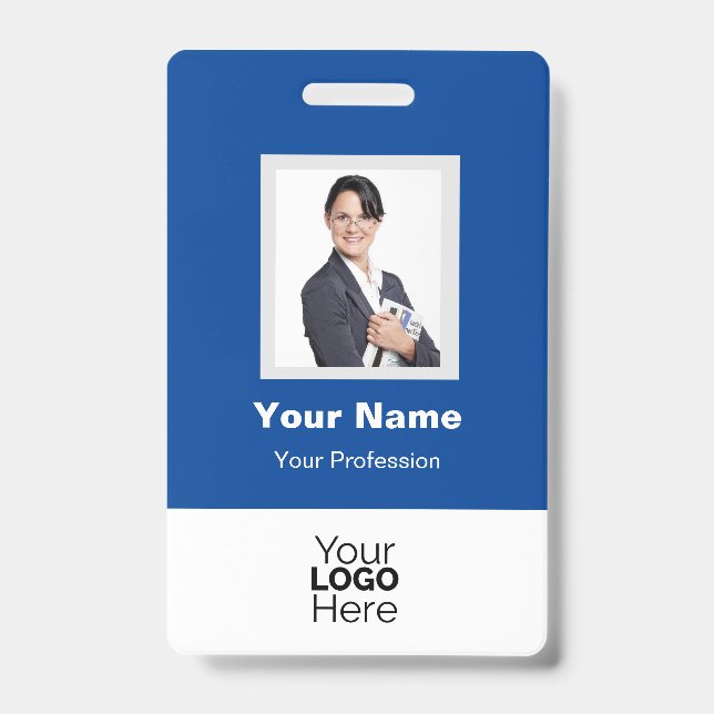 Custom Employee Photo, QR Code, Logo, Name Badge (Front)