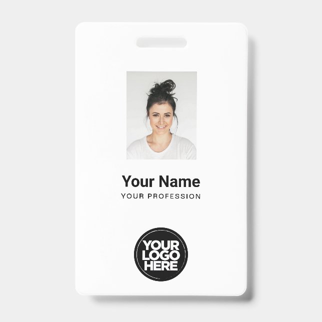 Custom Employee Photo, Qr Code, Logo, Name Badge (Front)