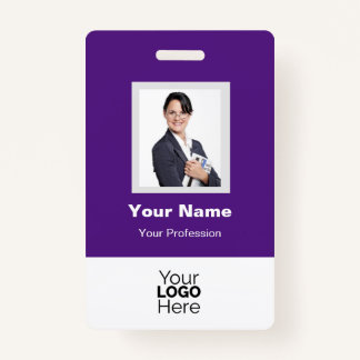 Custom Employee Photo, QR Code, Logo, Name Badge