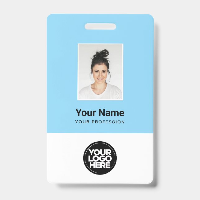 Custom Employee Photo, Qr Code, Logo, Name Badge (Front)