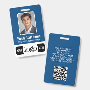 Custom Employee - Photo, QR Code, Logo, Name Badge
