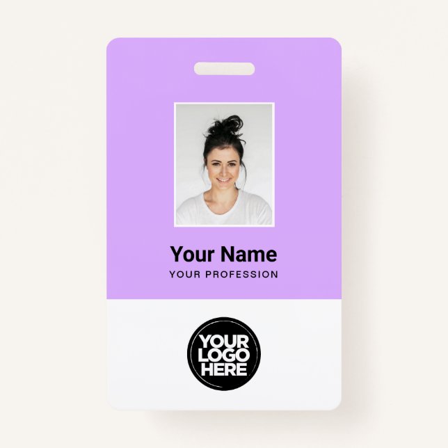 Custom Employee Photo, Qr Code, Logo, Name Badge (Front)