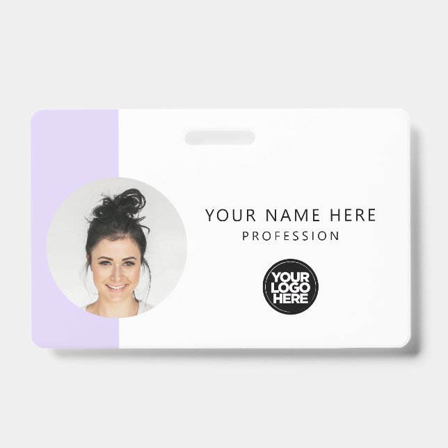 Custom Employee Photo, QR Code, Logo, Name Badge (Front)