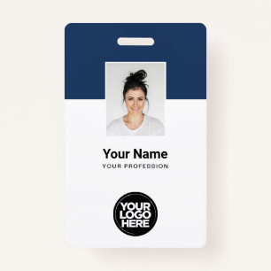 Custom Employee Photo, Qr Code, Logo, Name Simple Badge