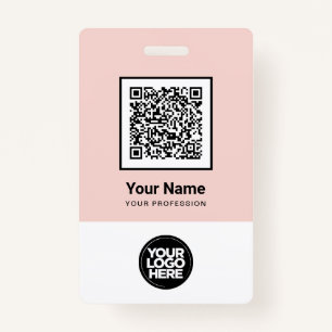 Custom Employee Qr Code Bar Code Logo Name Badge