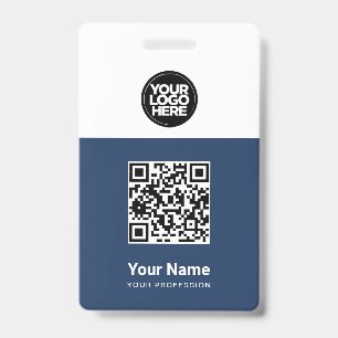 Custom Employee Qr Code, Bar Code, Logo, Name Badge