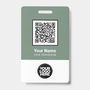 Custom Employee Qr Code Bar Code Logo Name Badge