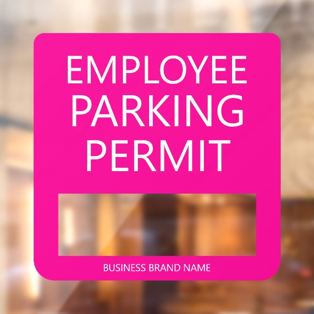 Custom Employee Resident Parking Permit Business Window Cling (Sheet 2)