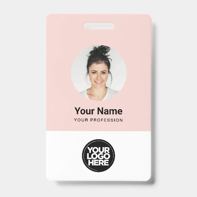 Custom Employee Round Photo Logo Name Badge (Front)