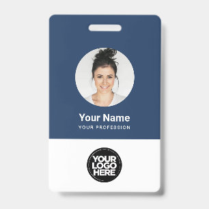 Custom Employee Round Photo Logo Name Badge