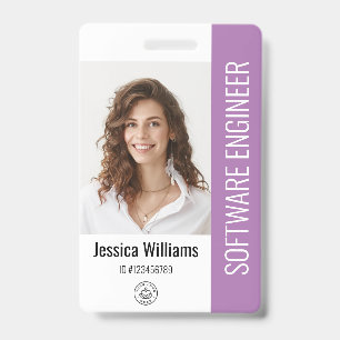 Custom Employee Staff Name Logo Bar Code Photo ID Badge