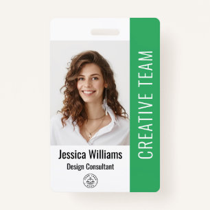 Custom Employee Staff Name Logo Bar Code Photo ID  Badge