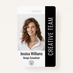 Custom Employee Staff Name Logo Bar Code Photo ID Badge