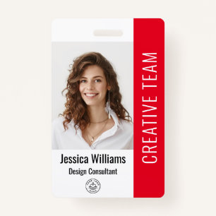Custom Employee Staff Name Logo Bar Code Photo ID  Badge