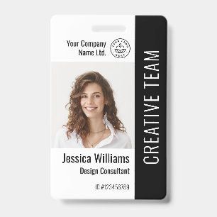 Custom Employee Staff Name Logo Barcode Photo ID Badge